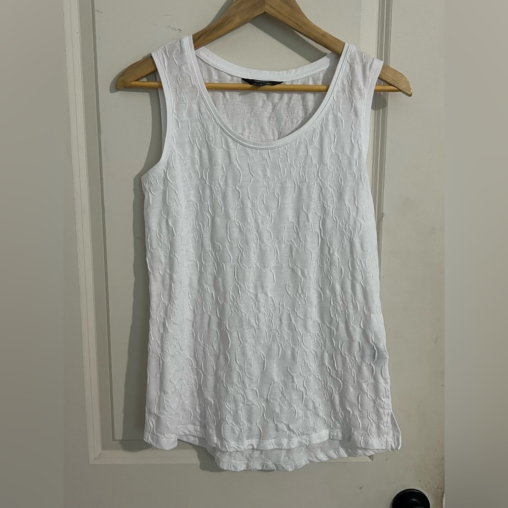 Simply Vera by Vera Wang Small White Textured Sleeveless Top